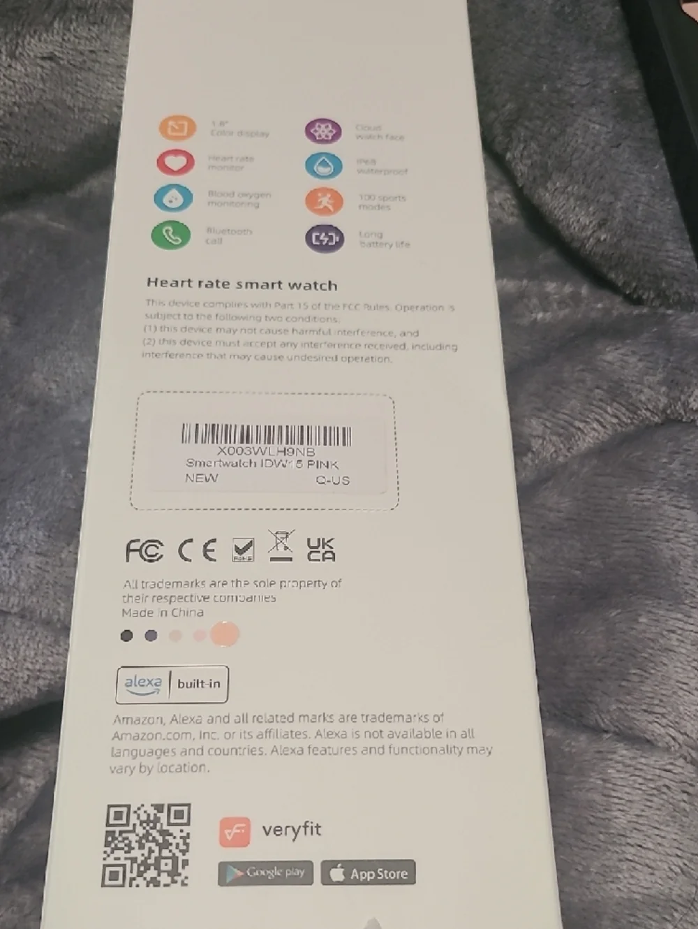 Rose Pink Smartwatch with Silicone Strap - Unbranded